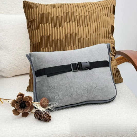 Flannel Travel Blanket and Pillow - Ultra-Soft, Compact & Lightweight, Luggage Sleeve & Backpack Clip for Airplane Comfort